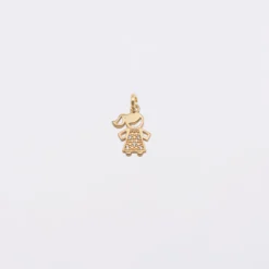 Sale HappyBulle Breloque petite fille scintillante plaqué or 12 mm