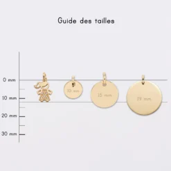 Sale HappyBulle Breloque petite fille scintillante plaqué or 12 mm
