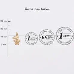 Sale HappyBulle Breloque petite fille scintillante plaqué or 12 mm