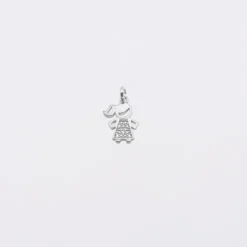 Clearance HappyBulle Breloque petite fille scintillante argent 12 mm Argent rhodié 925