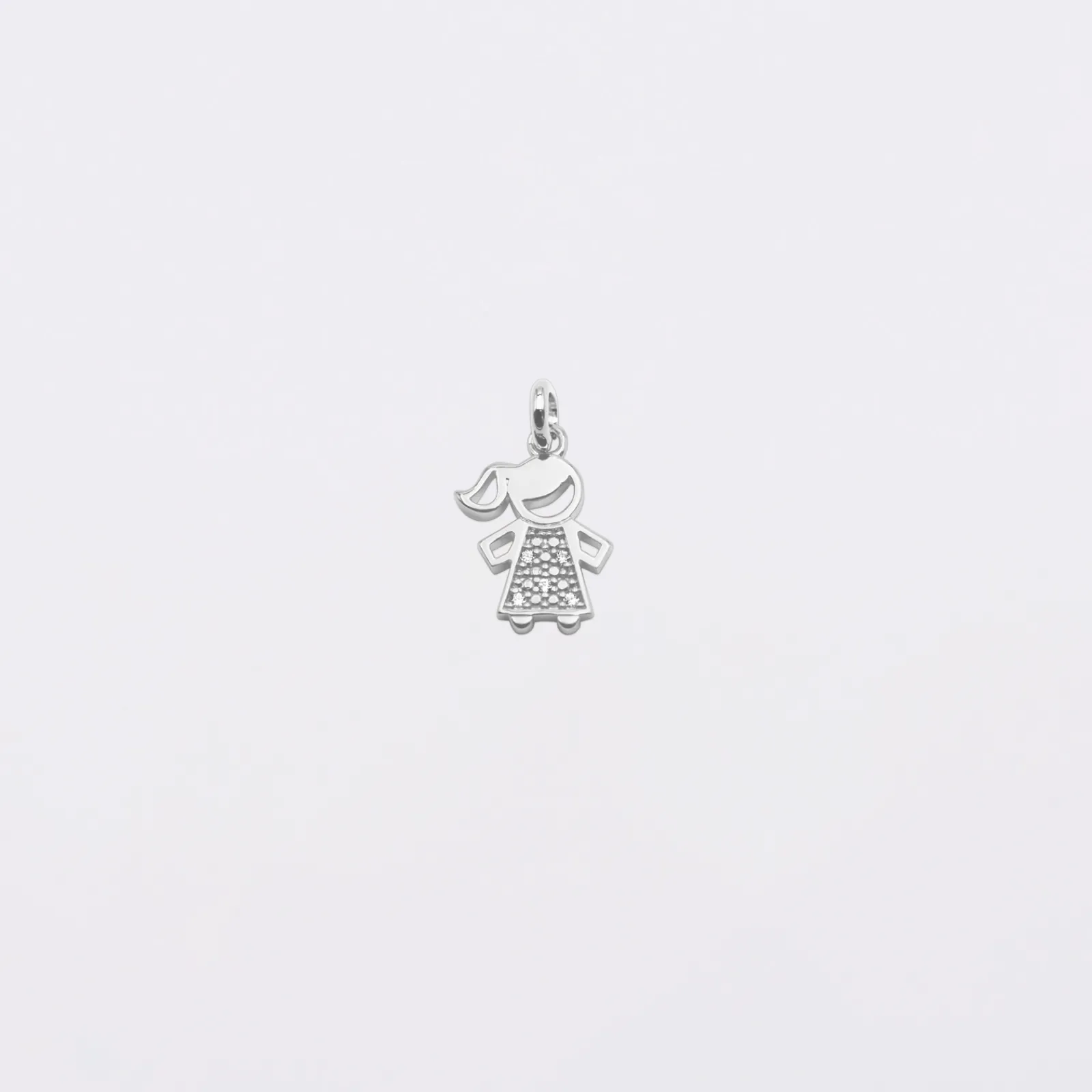 Clearance HappyBulle Breloque petite fille scintillante argent 12 mm Argent rhodié 925