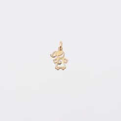 HappyBulle Breloque petite fille zircon plaqué or 12 mm Plaqué or 18k