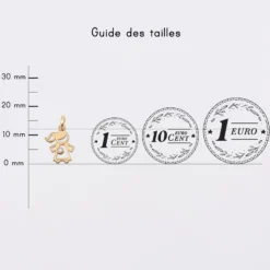 HappyBulle Breloque petite fille zircon plaqué or 12 mm Plaqué or 18k