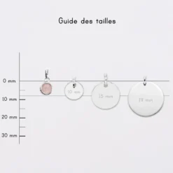 Sale HappyBulle Breloque pierre naturelle et argent 8 mm Argent rhodié 925