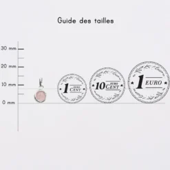 Sale HappyBulle Breloque pierre naturelle et argent 8 mm Argent rhodié 925