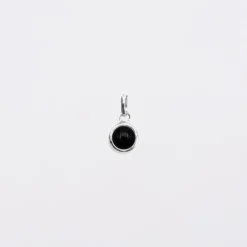Sale HappyBulle Breloque pierre naturelle et argent 8 mm Argent rhodié 925