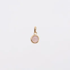 Best HappyBulle Breloque pierre naturelle et plaqué or 8 mm Plaqué or 18k