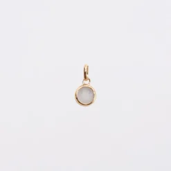 Best HappyBulle Breloque pierre naturelle et plaqué or 8 mm Plaqué or 18k