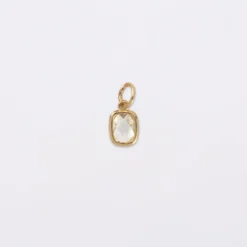 HappyBulle Breloque rectangle zircon plaqué or 9 mm