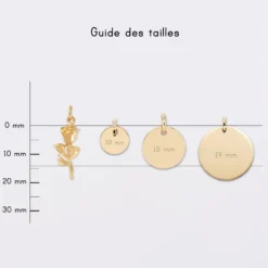 New HappyBulle Breloque rose plaqué or 19 mm