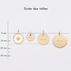 New HappyBulle Breloque soleil et plaqué or 14 mm Email blanc