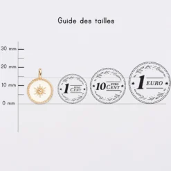 New HappyBulle Breloque soleil et plaqué or 14 mm Email blanc