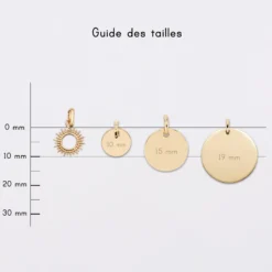 HappyBulle Breloque soleil ouvert plaqué or 10 mm Plaqué or 18k