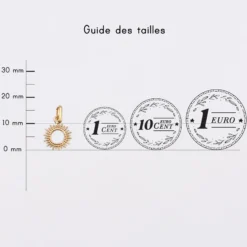 HappyBulle Breloque soleil ouvert plaqué or 10 mm Plaqué or 18k