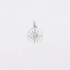 Hot HappyBulle Breloque soleil scintillant argent 14 mm Argent rhodié 925