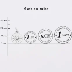 Hot HappyBulle Breloque soleil scintillant argent 14 mm Argent rhodié 925