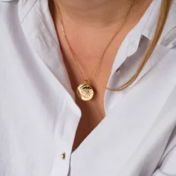 Sale HappyBulle Breloque soleil scintillant plaqué or 14 mm Plaqué or 18k