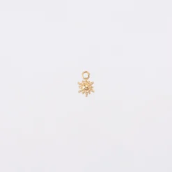 Clearance HappyBulle Breloque étoile brillante plaqué or 6 mm Plaqué or 18k