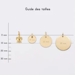Outlet HappyBulle Breloque tortue plaqué or 10 mm