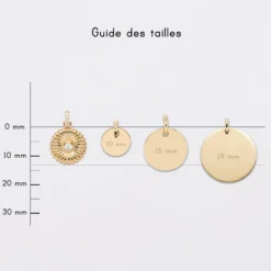 Sale HappyBulle Breloque scintillant plaqué or 14 mm Tournesol