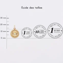 Sale HappyBulle Breloque scintillant plaqué or 14 mm Tournesol