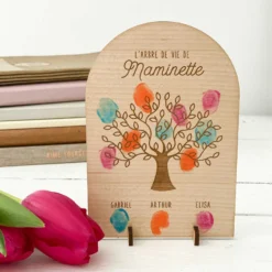 Sale HappyBulle Cadre Arbre de vie personnalisé bois gravé 10x15 cm