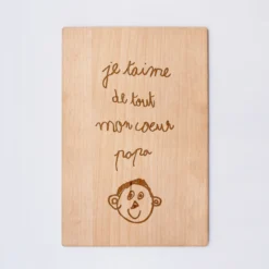 HappyBulle Cadre calendrier personnalisé bois gravé 15x10 cm avec support