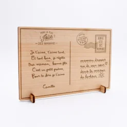 Discount HappyBulle Cadre carte postale personnalisé bois gravé 15x10 cm avec support - édition spéciale 