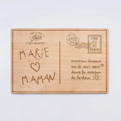 Discount HappyBulle Cadre carte postale personnalisé bois gravé 15x10 cm avec support - édition spéciale 