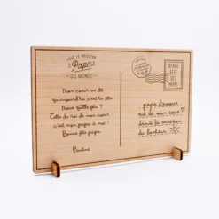 Clearance HappyBulle Cadre carte postale personnalisé bois gravé 15x10 cm avec support - édition spéciale 