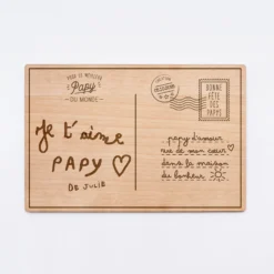 New HappyBulle Cadre carte postale papy personnalisé bois gravé 15x10 cm avec support - édition spéciale 