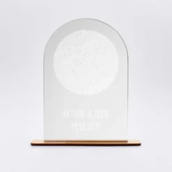 Sale HappyBulle Cadre ciel étoilé personnalisé acrylique gravé miroir argenté 10x15 cm