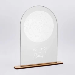 Sale HappyBulle Cadre ciel étoilé personnalisé acrylique gravé miroir argenté 10x15 cm