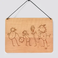 Online HappyBulle Cadre de décoration personnalisé gravé bois rectangle 20x14,6 cm