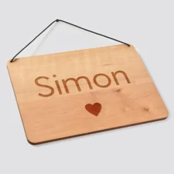 Online HappyBulle Cadre de décoration personnalisé gravé bois rectangle 20x14,6 cm