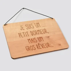 Online HappyBulle Cadre de décoration personnalisé gravé bois rectangle 20x14,6 cm
