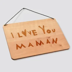 Online HappyBulle Cadre de décoration personnalisé gravé bois rectangle 20x14,6 cm