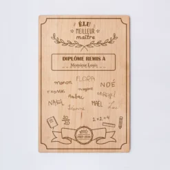 Online HappyBulle Cadre diplôme maître personnalisé bois gravé 15x10 cm avec support - édition spéciale 