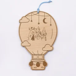 Outlet HappyBulle Cadre forme montgolfière personnalisé bois gravé 15x10 cm