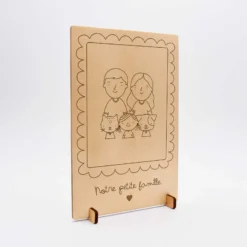 New HappyBulle Cadre personnalisé bois gravé 15x10 cm avec support - édition spéciale 
