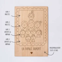 New HappyBulle Cadre personnalisé bois gravé 15x10 cm avec support - édition spéciale 