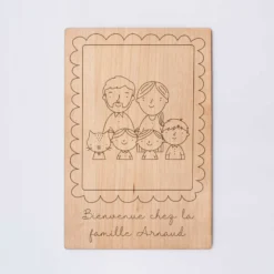 New HappyBulle Cadre personnalisé bois gravé 15x10 cm avec support - édition spéciale 