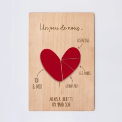 Hot HappyBulle Cadre personnalisé bois gravé 15x10 cm avec support - édition spéciale "Un peu de nous"