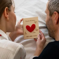 Hot HappyBulle Cadre personnalisé bois gravé 15x10 cm avec support - édition spéciale "Un peu de nous"