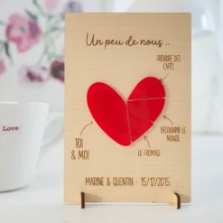 Hot HappyBulle Cadre personnalisé bois gravé 15x10 cm avec support - édition spéciale 