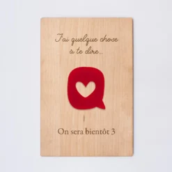 New HappyBulle Cadre personnalisé bois gravé 15x10 cm avec support - édition spéciale "J'ai quelque chose à te dire"