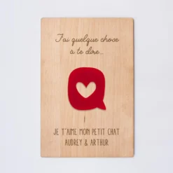 New HappyBulle Cadre personnalisé bois gravé 15x10 cm avec support - édition spéciale 