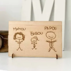 Online HappyBulle Cadre personnalisé bois gravé 15x10 cm avec support