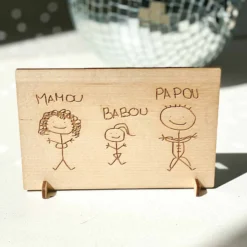Online HappyBulle Cadre personnalisé bois gravé 15x10 cm avec support