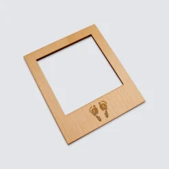 Online HappyBulle Cadre polaroïd personnalisé gravé bois aimanté grand format 92x108 mm